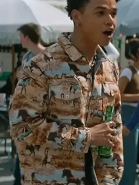Off Campus Dexter Horse Print Jacket Front Look