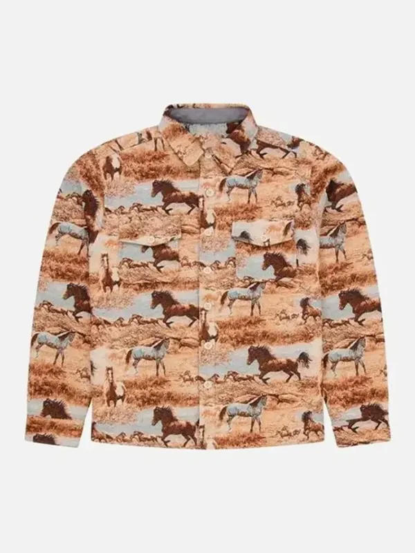 Off Campus Dexter Horse Print Jacket Front View Off Campus Dexter Horse Print Jacket Front View