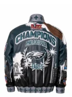 Philadelphia Super Bowl Champions Leather Jacket Back View
