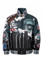Philadelphia Super Bowl Champions Leather Jacket Front View