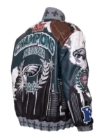 Philadelphia Super Bowl Champions Leather Jacket Side Look View