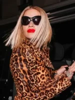 Rita Ora Leopard Print Jacket 2026 Close-Up View