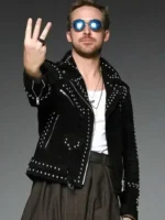 SNL Ryan Gosling Studded Leather Jacket Design View