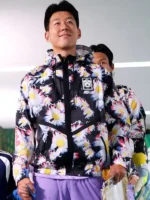 South Korea Hooded Anthem Jacket Close-Up View