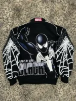 Spiderman Back in Black Varsity Jacket Back Design View
