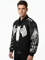 Spiderman Back in Black Varsity Jacket Side View