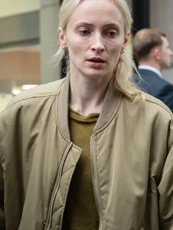 Steal 2026 Sophie Turner Bomber Jacket Front View Steal 2026 Sophie Turner Bomber Jacket Front View