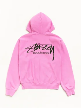 Stussy x OL Beach Roots Zip Garment Hoodie Back View