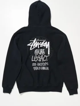Stussy x OL Buana Black Hood Back View