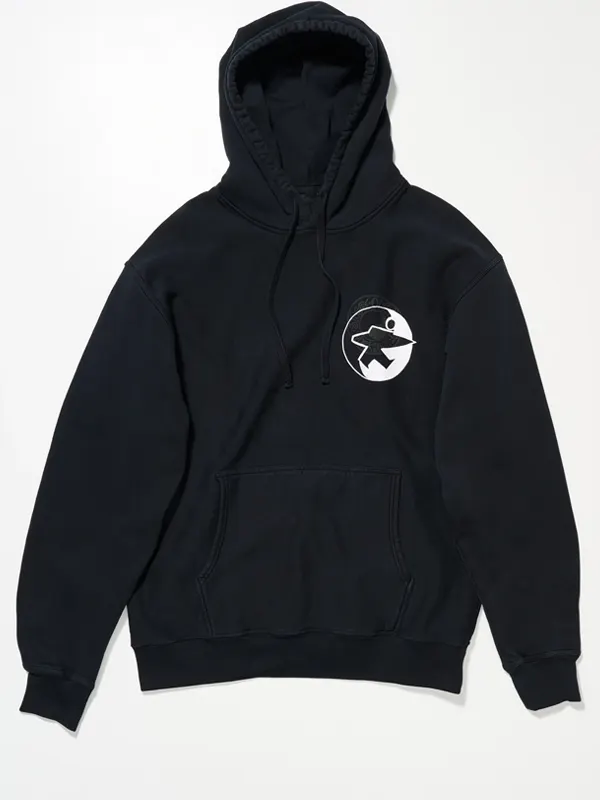 Stussy x OL Buana Black Hood Front View Stussy x OL Buana Black Hood Front View