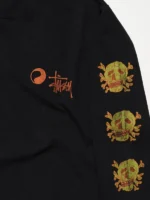 Stussy x OL Skull Long Sleeve TEE Close-Up Look