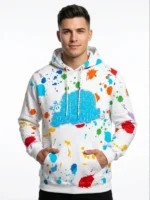 Super Mario Sunshine White Pullover Hoodie Model Front View