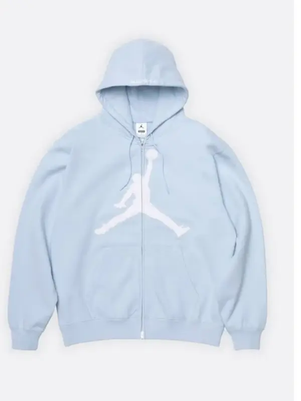 Supreme x Jordan Zip Up Hooded Front View