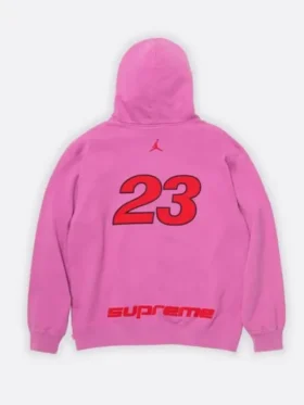 Supreme x Jordan Zip Up Hoodie Back View