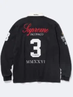 Supreme x La Jacob & Co Martina Black Rugby Shirt Back View