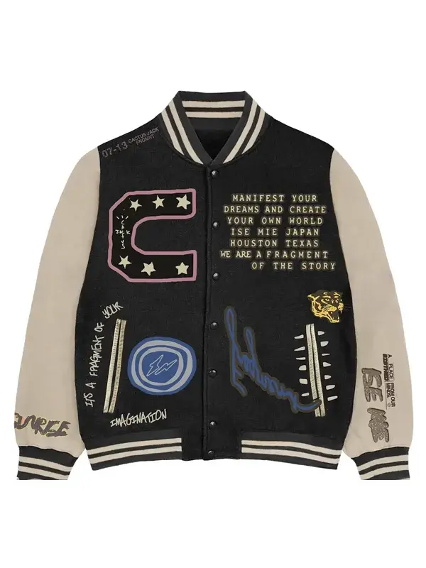Travis Scott Cactus Jack Fragment Manifest Letterman Jacket
