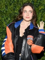 Tribeca Festival Molly Gordon Knicks Jacket Close-Up View