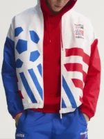 USA 94 Graphic Woven Track Top Closure View