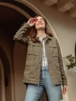 Womens Ripstop Military Jacket Closure View