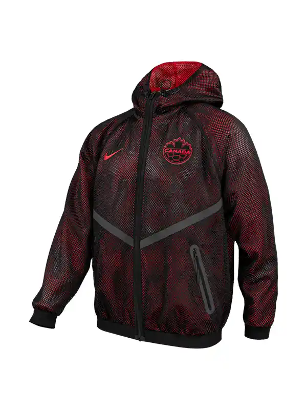 World Cup Canada Mesh Anthem Jacket Front View World Cup Canada Mesh Anthem Jacket Front View