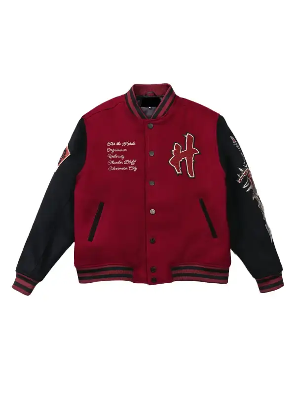 World Of Warcraft Horde Varsity Jacket Front View
