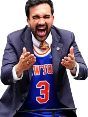 Zohran Mamdani NY Knicks Parade Blazer Closure View