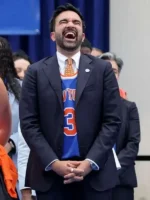 Zohran Mamdani NY Knicks Parade Blazer View Look