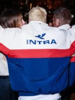 Clean rearview showing the structured shoulder lines and streamlined back of the Intra Nations England Jacket.