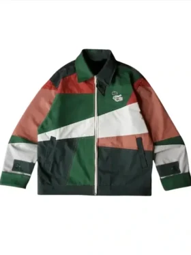 Mauro Garfias x Lacoste Mexico FIFA World Cup 2026 jacket front view green white red clay worker silhouette Croc iconography limited edition