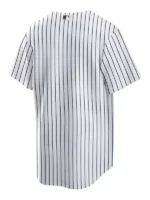 New York Yankees white pinstripe baseball jersey back view with clean unbranded panel