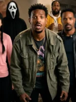 Full length profile display highlighting the casual green aesthetic of the Scary Movie 6 Shorty Meeks Jacket.