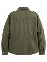Clean rear profile view showing the relaxed drape and uniform stitching across the back of the Scary Movie 6 Shorty Meeks Jacket.
