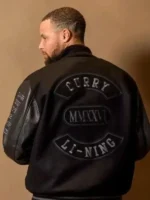 Clean rear profile view showing the minimal athletic alignment on the back of the Stephen Curry MMXXVI Li-Ning Jacket.