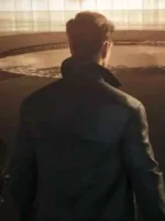 007 First Light James Bond Black Leather Jacket Back View
