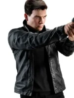 007 First Light James Bond Black Leather Jacket View Look