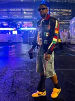 Fabolous World Cup Leather Jacket inspired by the 94 USA World Cup with vintage team flag leather styling