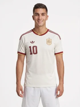 Front view of Adidas Spain 2026 FIFA World Cup Jerseys featuring Spain football inspired graphics and a classic athletic fit