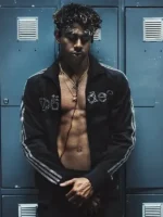 Adidas x SP5DER Rhinestone Track Jacket Closure View