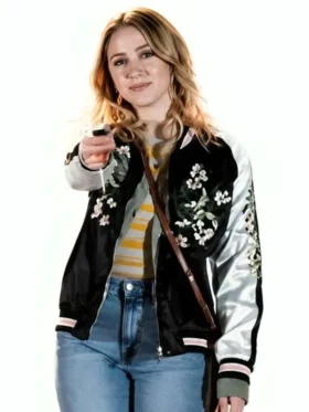 All Night Wrong Maria Bakalova Varsity Jacket Front View