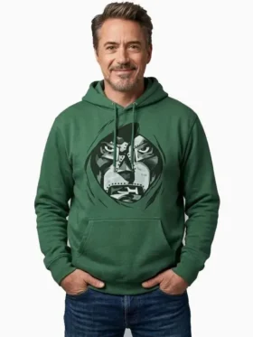 Avengers Doomsday Robert Downey Jr Green Hoodie Front View