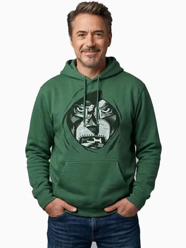 Avengers Doomsday Robert Downey Jr Green Hoodie Front View Avengers Doomsday Robert Downey Jr Green Hoodie Front View
