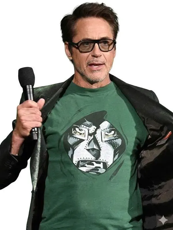 Avengers Doomsday Robert Downey Jr Sweatshirt Close-Up View Avengers Doomsday Robert Downey Jr Sweatshirt Close-Up View