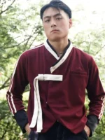 BABYMONSTER x YBSY Hwarang Hanbok Jacket in red featuring bold traditional inspired styling and modern streetwear appeal