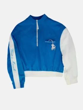 Front view of Bad Bunny Marseille Jacquemus Track Jacket with sporty design and premium trackwear finish