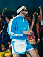 Side view of Bad Bunny Marseille Jacquemus Track Jacket featuring a sleek fit and premium sportswear styling