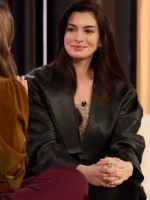 Close-up of Barrymore Anne Hathaway Cropped Jacket highlighting fabric texture, stitching, front details, and neat craftsmanship