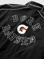 Design view of Born x Raised x Gatorade Track Jacket highlighting branded graphics and sporty details