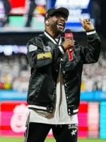 Front look of Boyz II Men MLB All Star Game 2026 Satin Jacket featuring a smooth satin finish and clean athletic styling