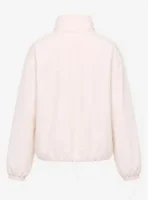 Back view of Caitlin Clark Fever vs Liberty Bomber Jacket featuring clean rear detailing, precise stitching, and a structured silhouette