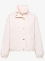 Front view of Caitlin Clark Fever vs Liberty Bomber Jacket featuring clean front detailing, premium construction, and a tailored fit